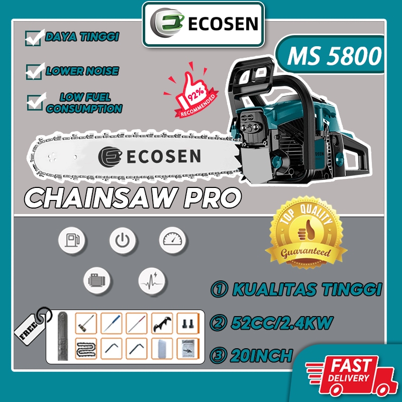 ECOSEN 20INCH Chain Saw Teknologi Jerman Professional Tebang Senso Alat Pemotong Kayu/ Mesin Potong 