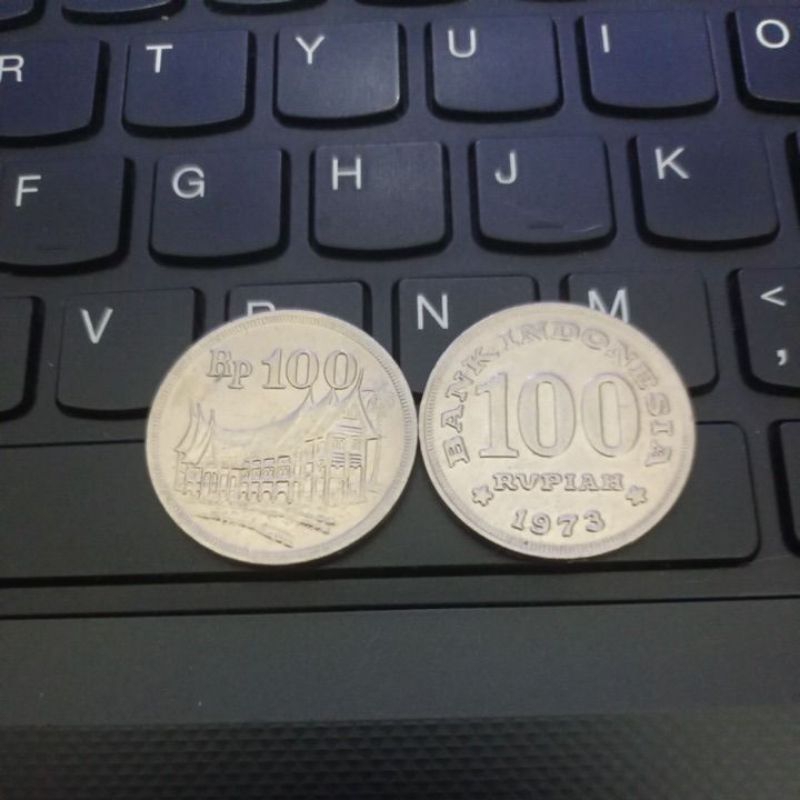koin kuno 100 rupiah tahun 1973 (tebal)