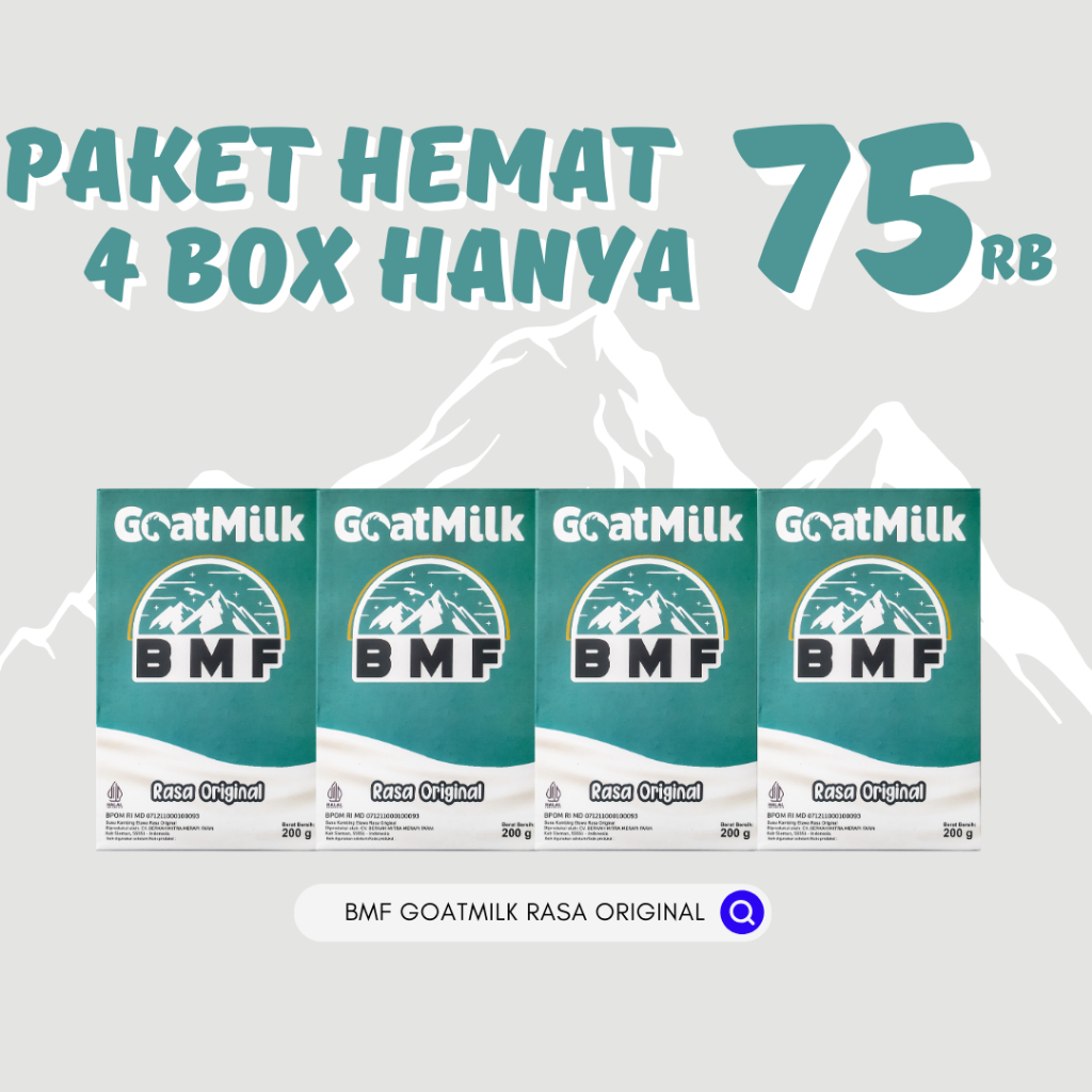 

[4 box] BMF Susu Kambing Etawa Rasa Original Full Cream Goatmilk Bubuk BPOM