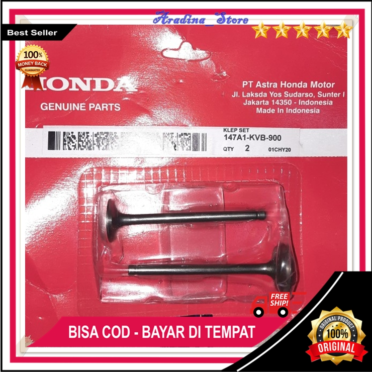 Original Klepset Vario 110 Karbu Klep Set Valve Payung Beat 110 Vario Karbu Spacy Scoopy KVY Sparepa