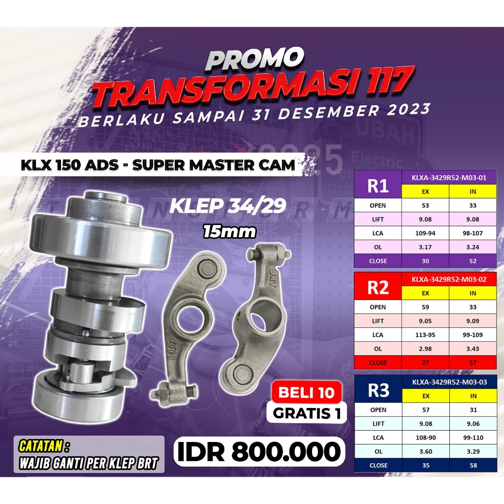 NOKEN AS KLX 150 ADS | KLEP 34/29 | SERI R | BRT