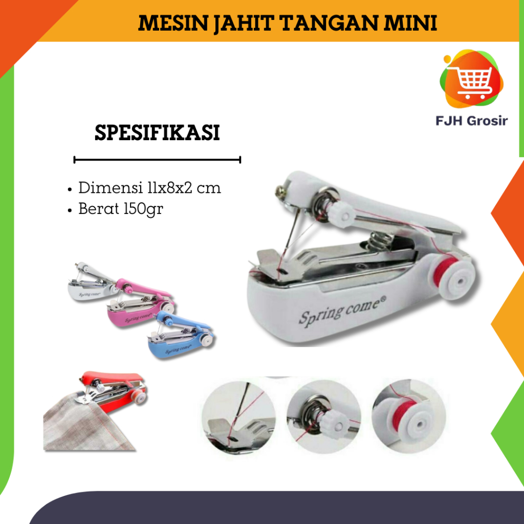 

Mesin Jahit Tangan Mini Portable Serbaguna Sewing Machine Stapless Baju celana denim benang garmen Kaos Kain