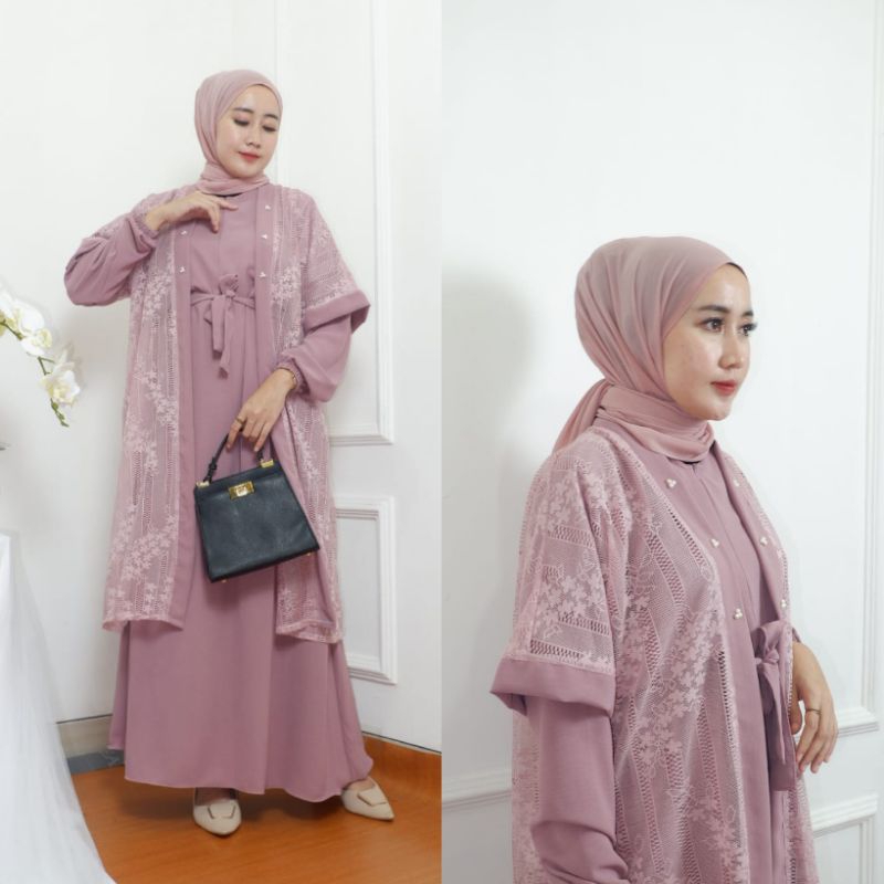 Malika Dress Outer | Malika Dress | Dress Crinkle Set Outer | Gamis Set Outer | Gamis Crinkle Mix Br