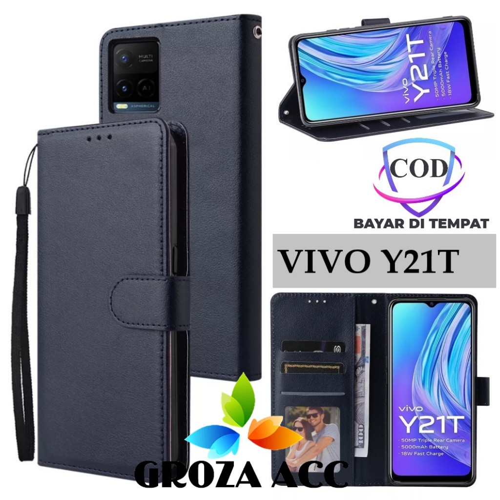 Flip Case VIVO Y21T Case Wallet Kulit Casing Dompet Case Wallet Leather Flip Case VIVO Y21T Casing h