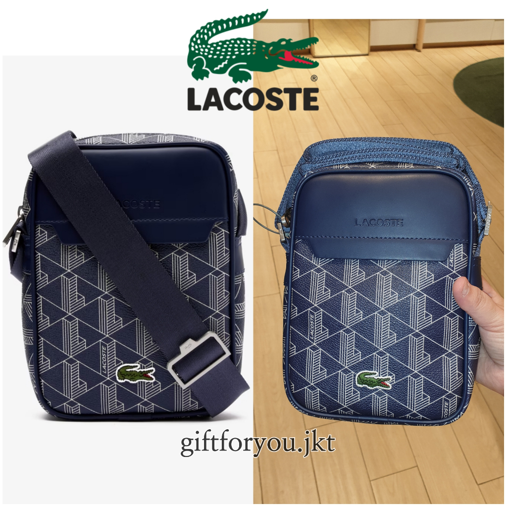 Tas Pria Lacoste Man Bag Tas Selempang Bahu Cowok Laki Laki The Blend Keychain Feature Vertical Shou