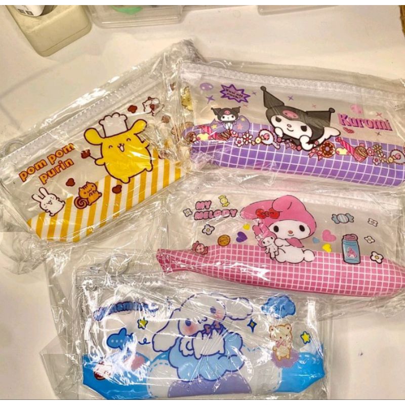 

Tempat pensil transparan karakter sanrio kuromi melody cinnamoroll pompopurin