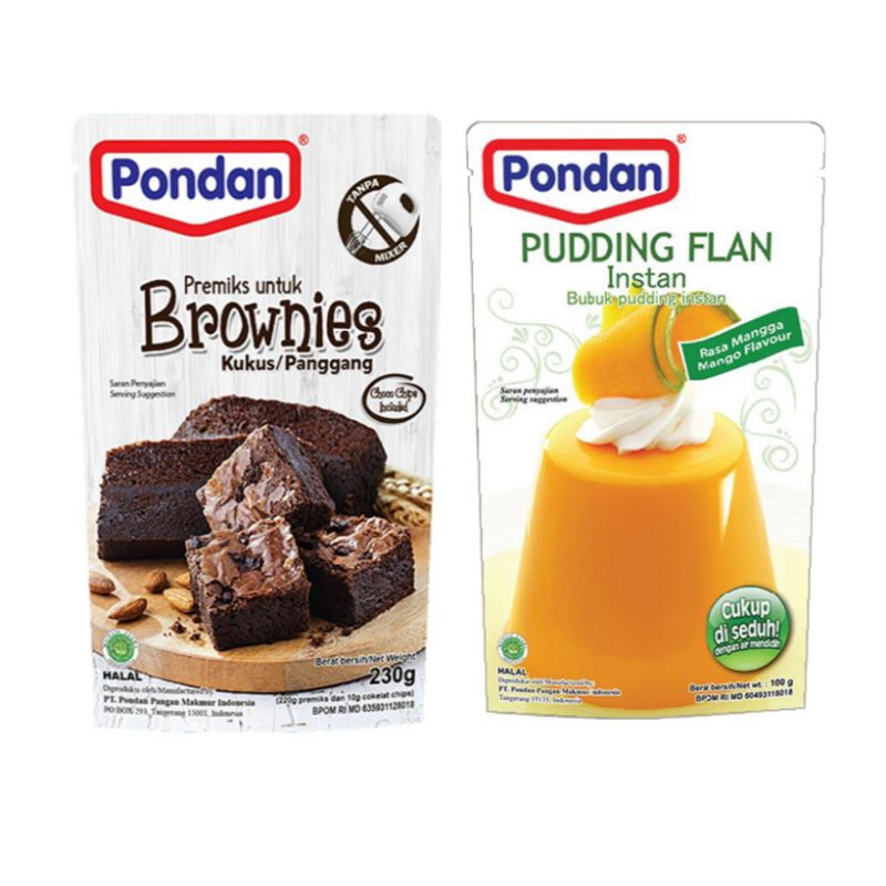 

Pondan bubuk Brownies Kukus / pudding flan mangga