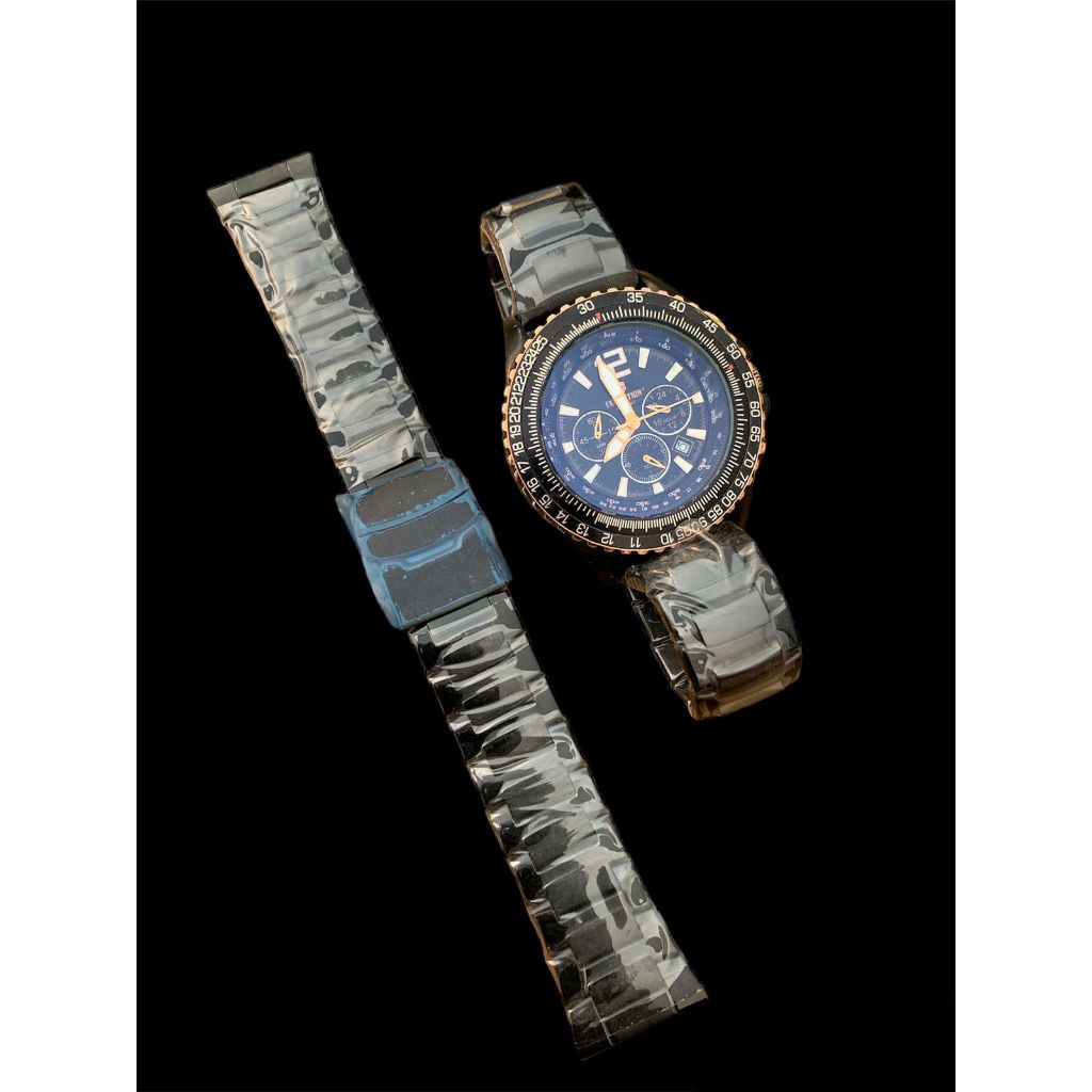 Strap Tali Jam Tangan Rantai Stainless Steel Hitam AC Expedition Aftermarket