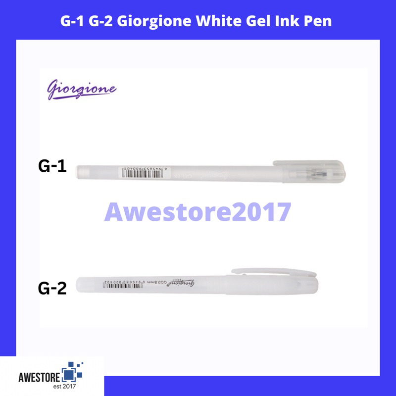 

G-1 G-2 Giorgione White Gel Ink Pen Highlight Tinta Putih Brush 0.8 MM
