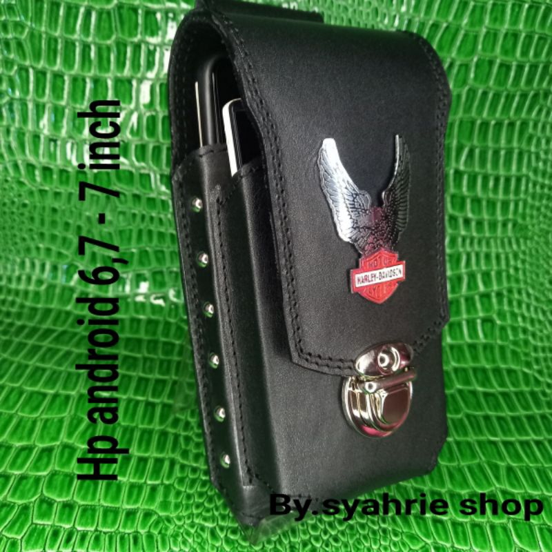 Dompet sarung hp kulit asli 100% logo harley
