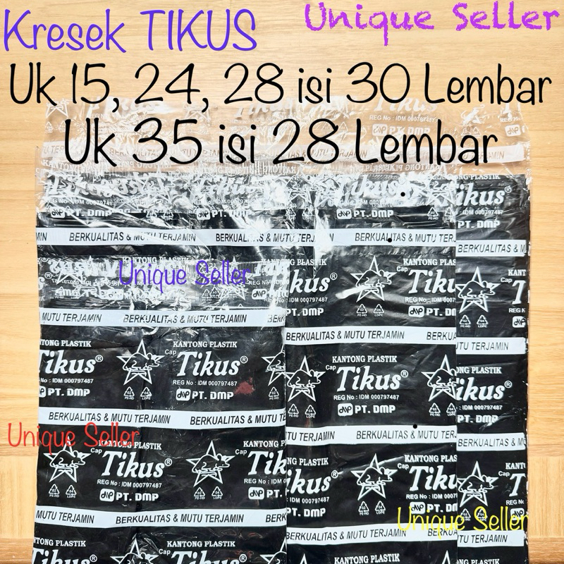 Kresek TIKUS Uk 15 24 28 35 Hitam / Kantong Kresek Hitam TIKUS Uk 15x30 24x40 28x46 35x60 / Kantong 