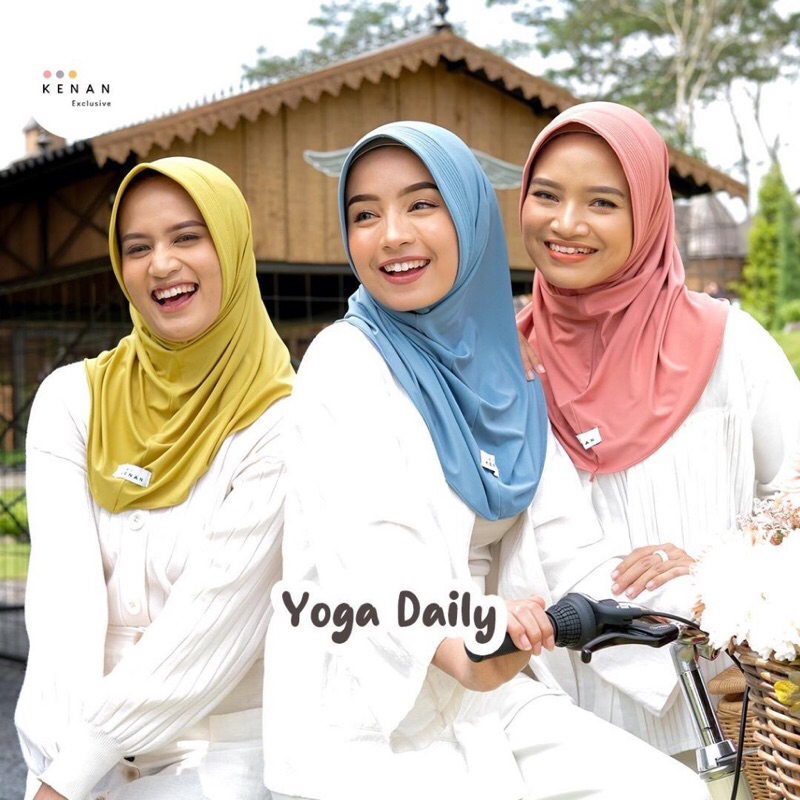 (BISA COD) KENAN HIJAB ORIGINAL Size S Daily Yoga - Daily jilbab bergo instan jersey premium