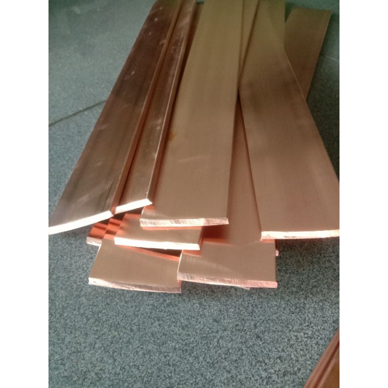 plat tembaga busbar 5mm x 20mm x 1000mm- plat tembaga murni tebal 5mm