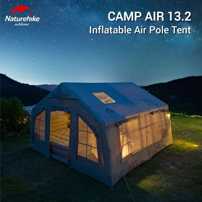 TENDA NATUREHIKE COTTON INFLATABLE AIR 13.2 NH22ZP014 GLAMPING CAMPING TENT AIR POLE FRAME POMPA UDA
