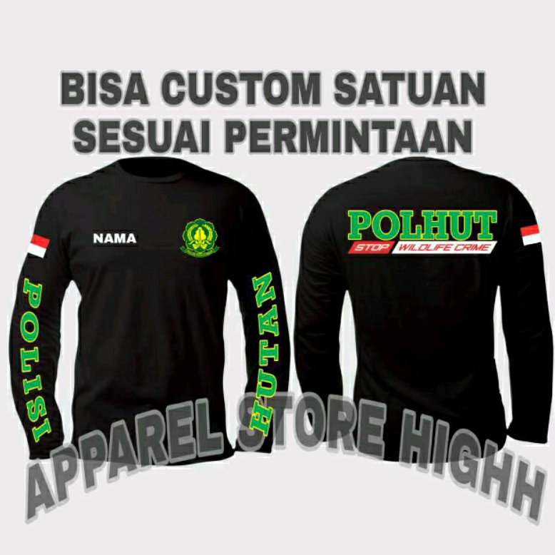 Kaos Logo Polhut Polisi Hutan / Baju Polhut Polisi Kehutanan / Atasan Pria Wanita Polisi Hutan Kph L