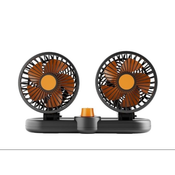 Terbaik.. Kipas Angin Mobil Dua Kipas Double Fan 12 Volt 24 Volt KYZUKU KZ T302 T301.