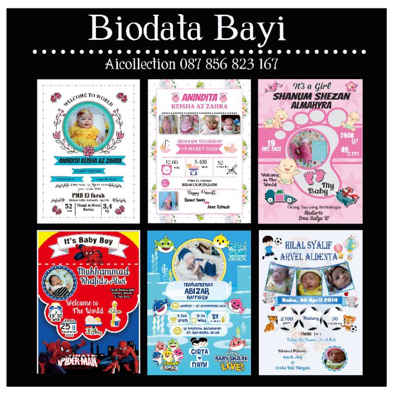 BIODATA BAYI/KADO KELAHIRAN BAHAN MDF