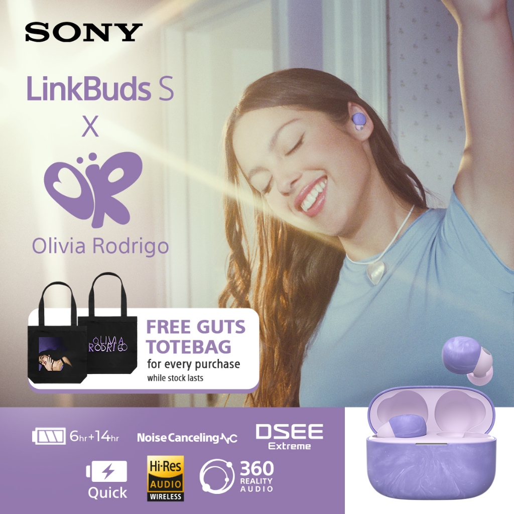 SONY Linkbuds S X Olivia Rodrigo TWS WF-LS900N Truly Wireless Noise Canceling For Android &amp; IOS - Violet