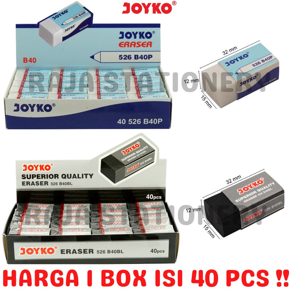 

Model baru JOYKO ERASER PENGHAPUS JOYKO KECIL PUTIH HITAM BERSIH 1 BOX ISI 40 PCS DLH