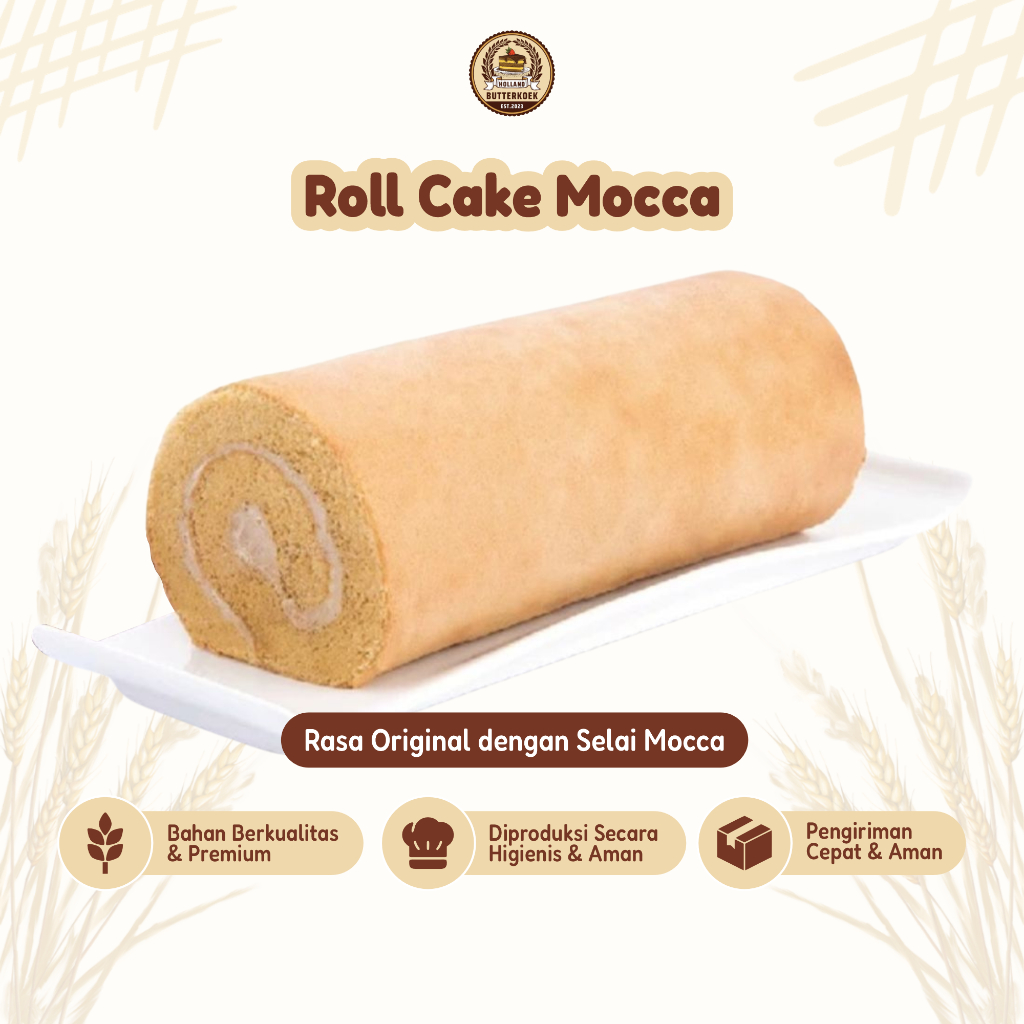 

Roll Cake Kue Roti Gulung Rasa Original Selai Mocca Premium Moist