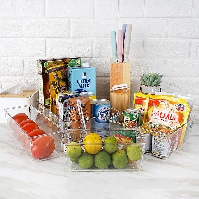 GREEN LEAF STORAGE TRAY SIMPLY - WADAH SERBAGUNA - ACRILIC TRANSPARAN