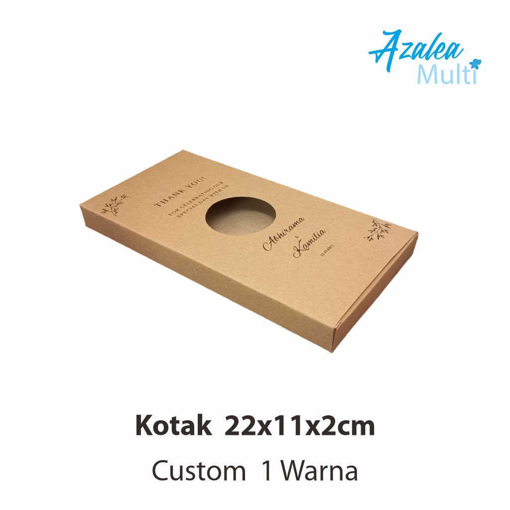 

Kotak Custom 22x11x2cm - Bahan Kraft cetak 1 warna Kemasan produk souvenir parfum aksesoris obat kosmetik bedak sabun sparepart baju dasi mug termos