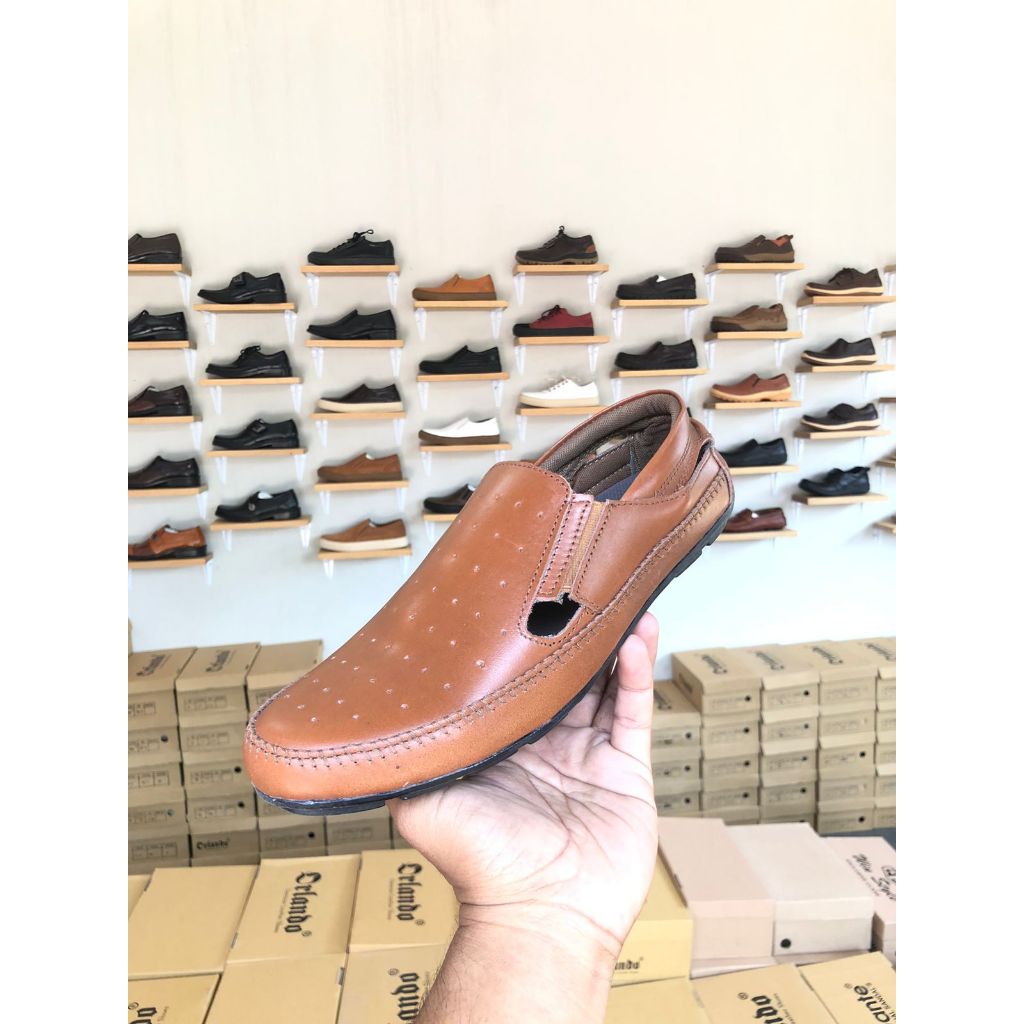 SEPATU CASUAL FLAT PRIA BAHAN ASLI KULIT