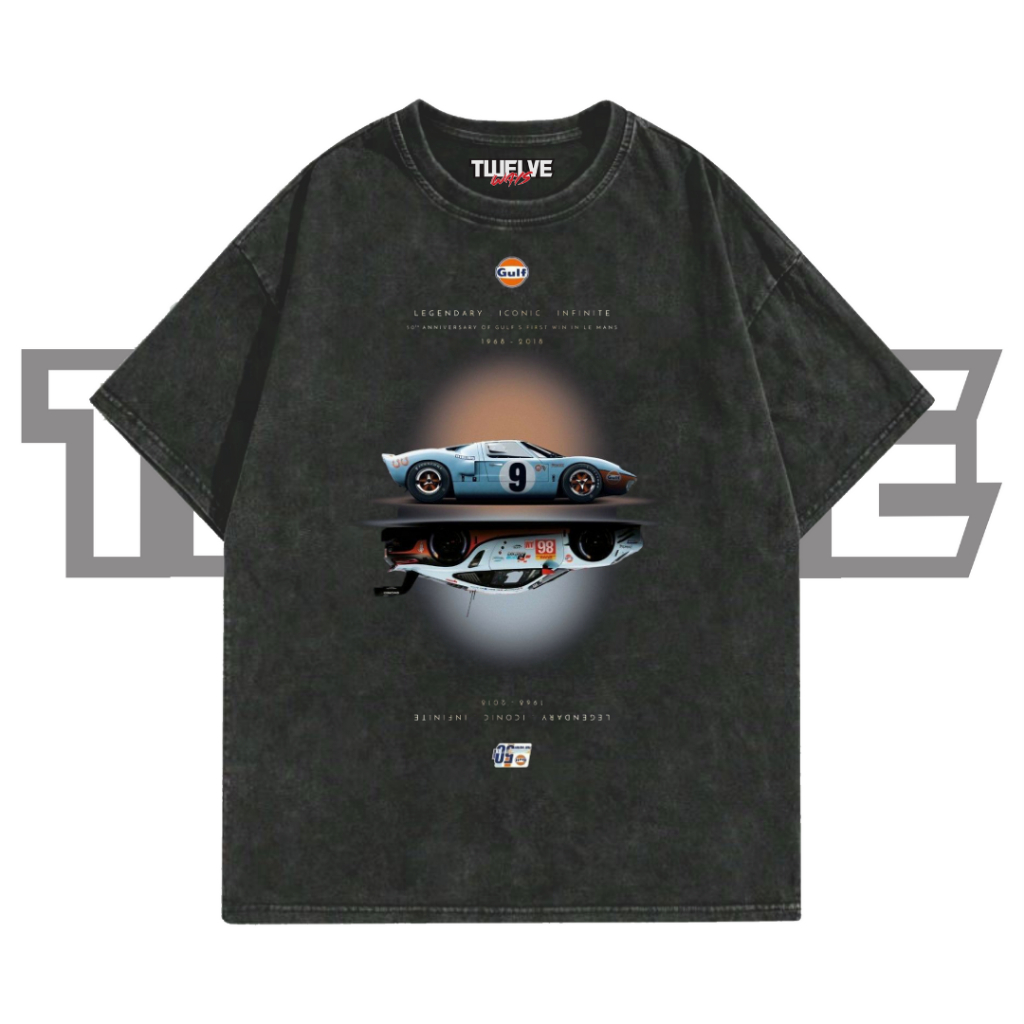 FORD GT ICONIC Oversize T-Shirt Wash Hitam | Kaos Aesthetic | Atasan Pria Wanita | Baju Cowo Cewe Un