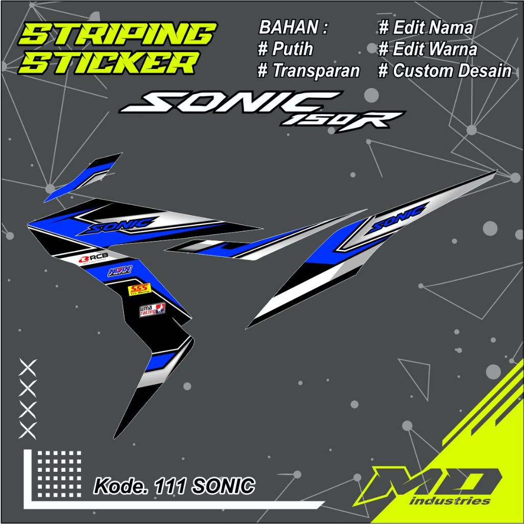 Striping Sticker Sonic 150R - STRIPING SONIC-Striping Transparan Sonic 150R
