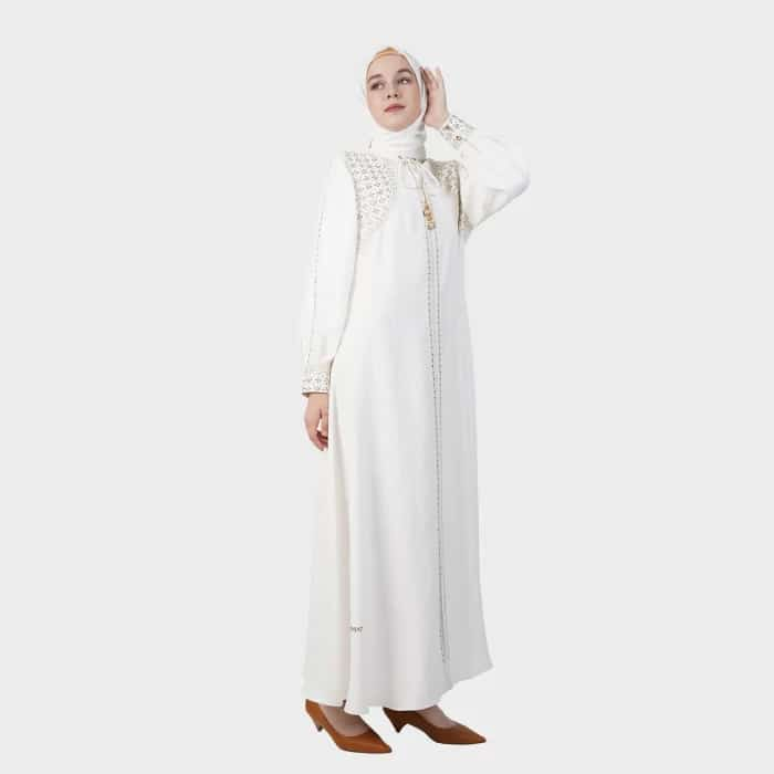 Hikmat A9266 Abaya Wanita Warna White