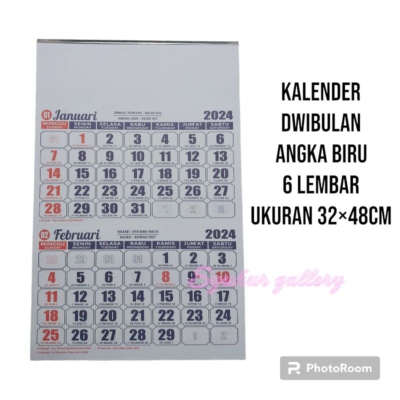 

( 10 PCS ) Kalender Dwibulan 2024 kalender angka kalender kerja 6 Lembar