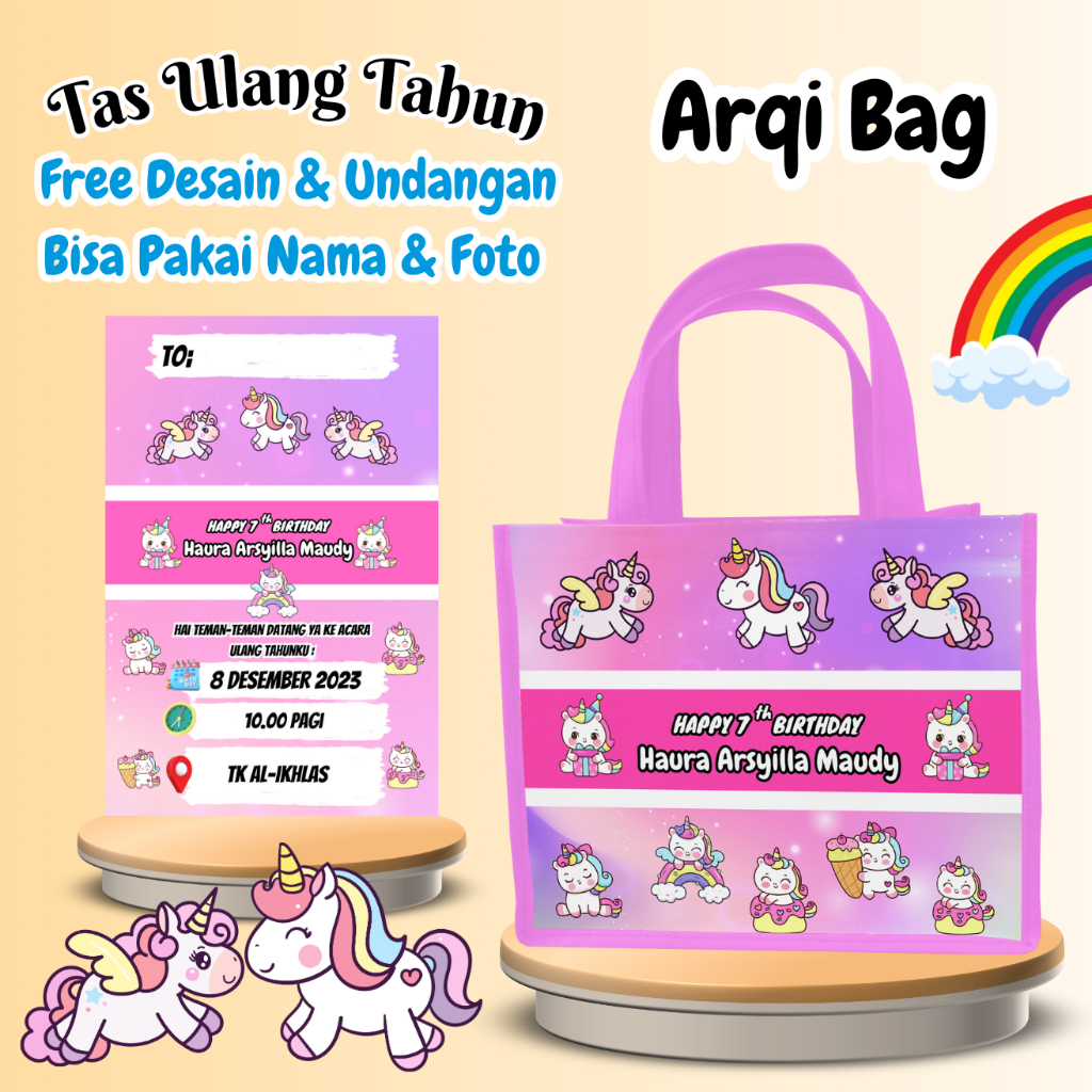 

50 Pcs Tas Snack Ulang Tahun Free Undangan Anak Bisa Custom Goodiebag Murah Muat Kfc