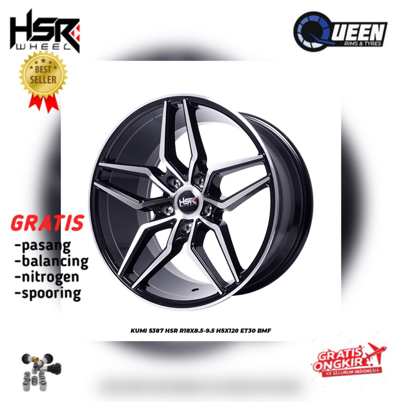 Velg racing keren R18 HSR KUMI untuk mobil BMW, Audi, dll