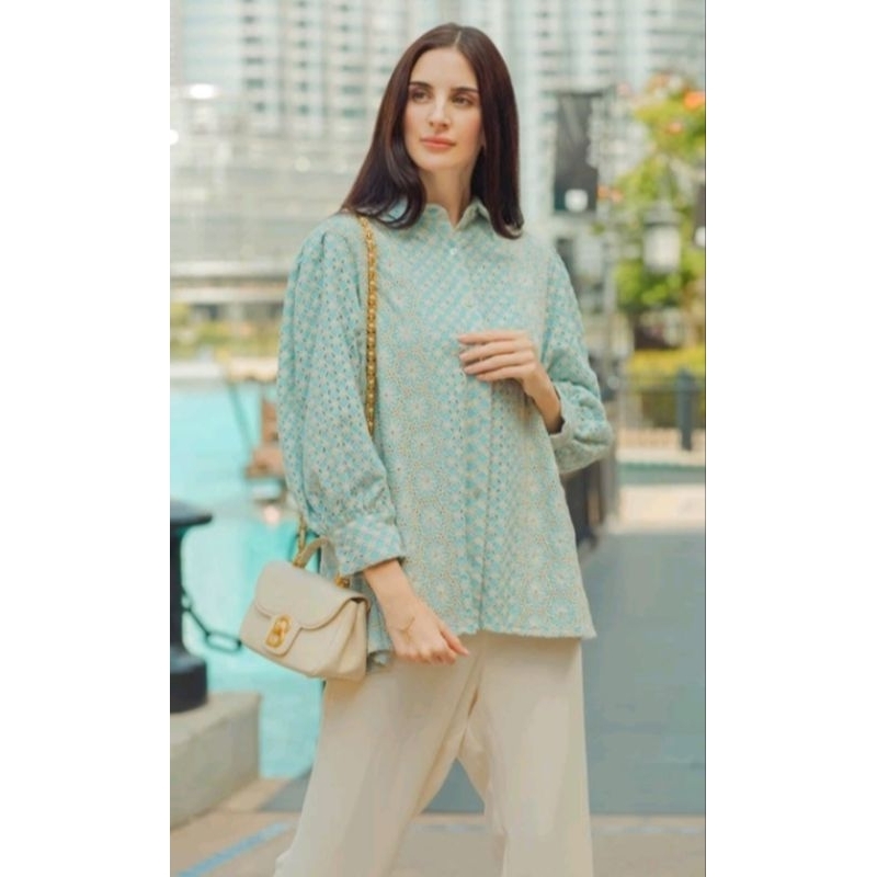 NEW Benang Jarum Buttonscarves Sienna Shirt - Blue