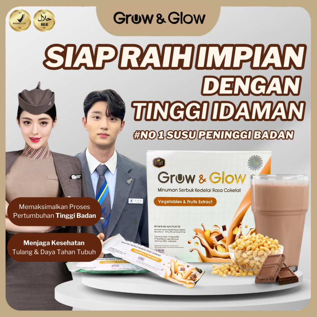 

Susu Peninggi Badan High Calcium Grow And Glow Peninggi Badan Terbaik Nomor 1 Kandungan NHCP + Zinc Percepat Pertumbuhan Rahasia Naikkan Tinggi Badan 5-10 Cm 100% Original