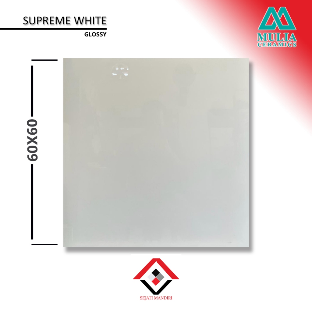 granit 60x60 - putih polos glossy - meliuz supreme white