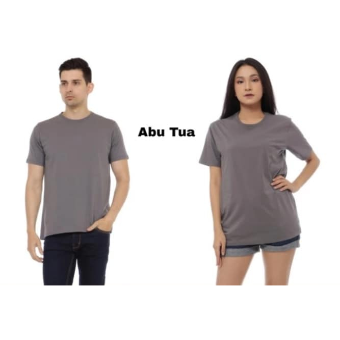 ( semi katun combed 24s ) Kaos Oblong Lengan Pendek Polos Abu Tua - Kaos Polos Abu Tua - KAOS POLOS 
