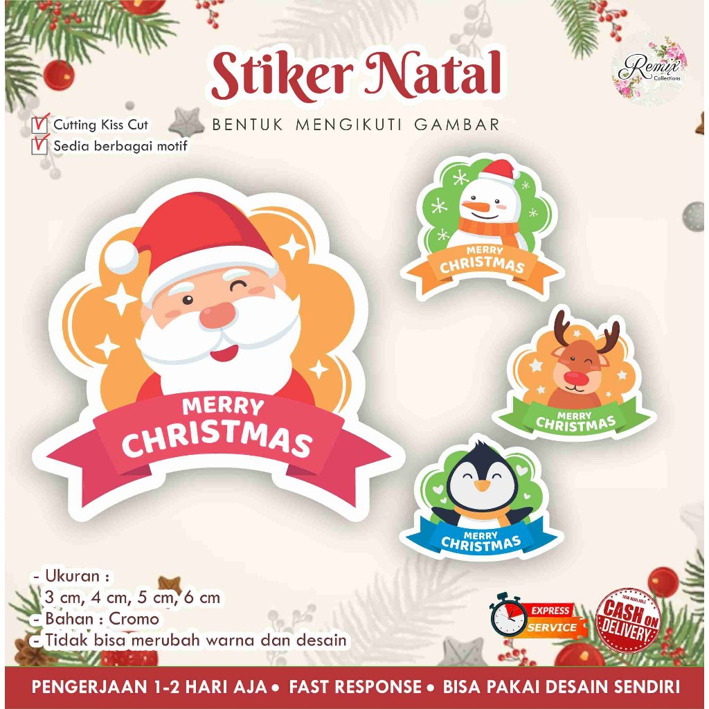 

[66 pcs] Stiker Natal cromo / Chrismas / Xmas sticker / Cutting