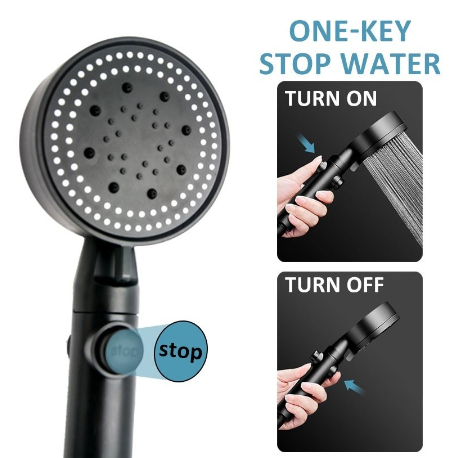 ( CLS ) Hand Shower 5 Mode Kepala Shower Hitam