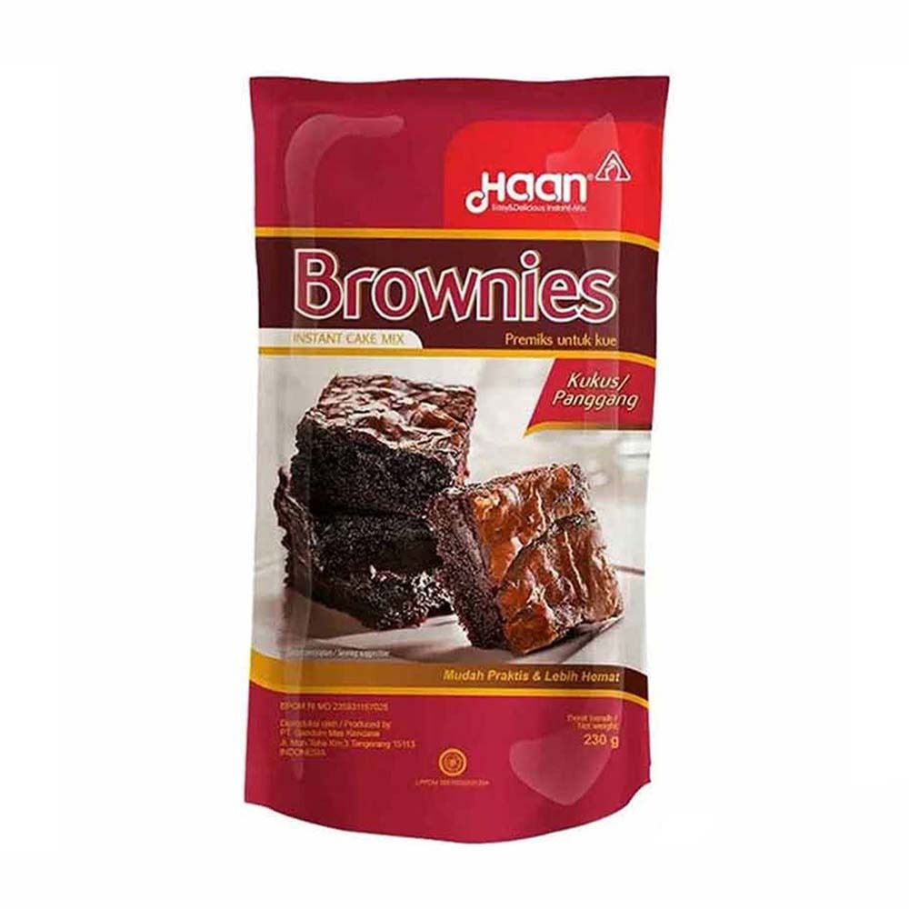 

Haan brownies kukus panggang 230g / haan brownies instant 230g / haan brownies pouch 230g / brownies panggang 230g