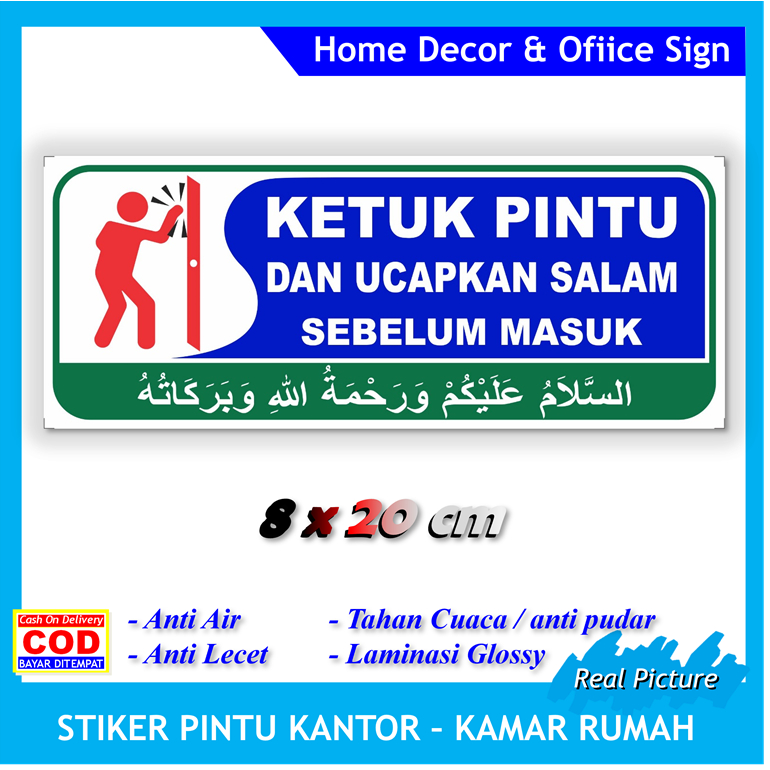 

Label stiker new ketuk pintu dan ucapkan salam sebelum masuk sticker etika adab masuk kamar rumah