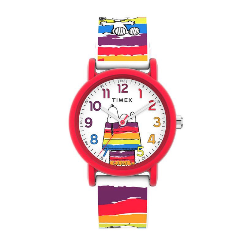 TIMEX TW2V77700 Peanuts Snoopy Rainbow Paint Jam Tangan Wanita Analog