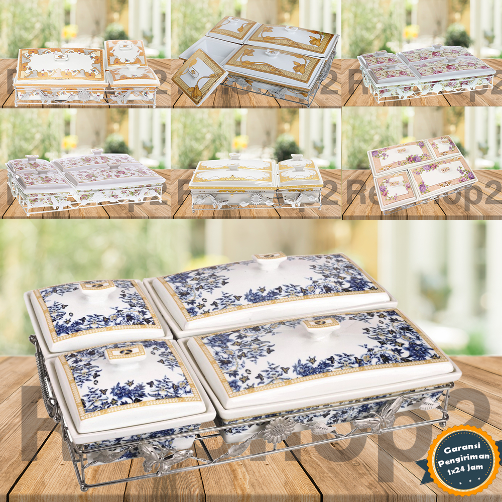 Tempat Set Wadah Sayur Saji Makanan Keramik