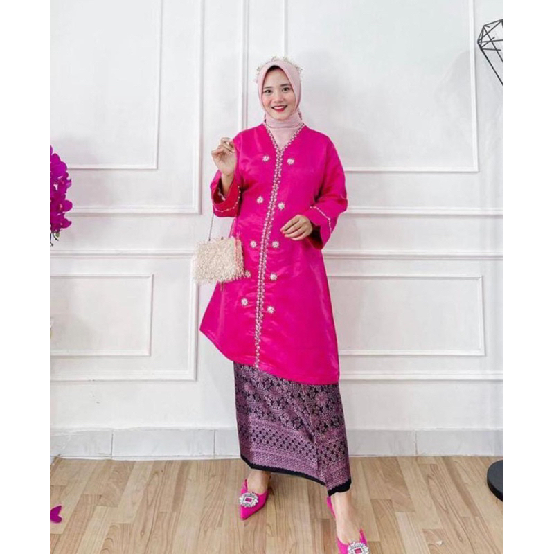 (Realpict) Kebaya Baju Kurung Payet  - Kebaya Baju Kurung modern payet - Kebaya Seragam payet songke