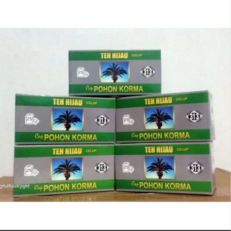 

Teh hijau celup cap pogon kurma isi 25