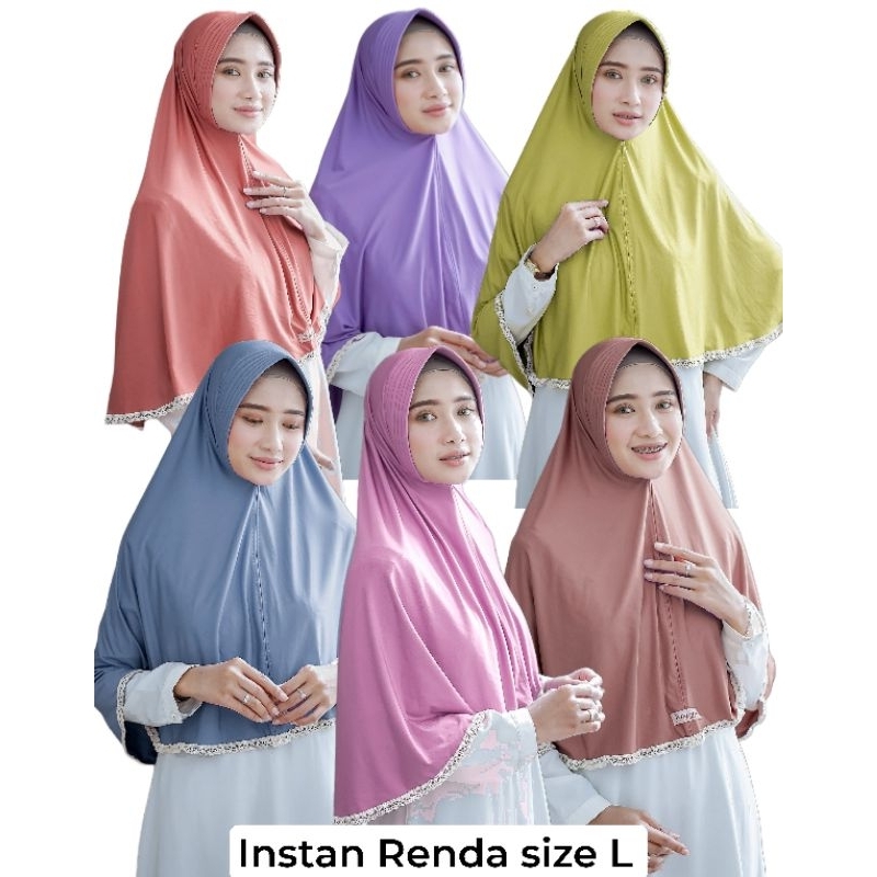 Hijab Instan Jersey Bergo Jersey Hamidah GROSIR Jilbab Instan Renda Hijab Bergo Renda Jersey Premium