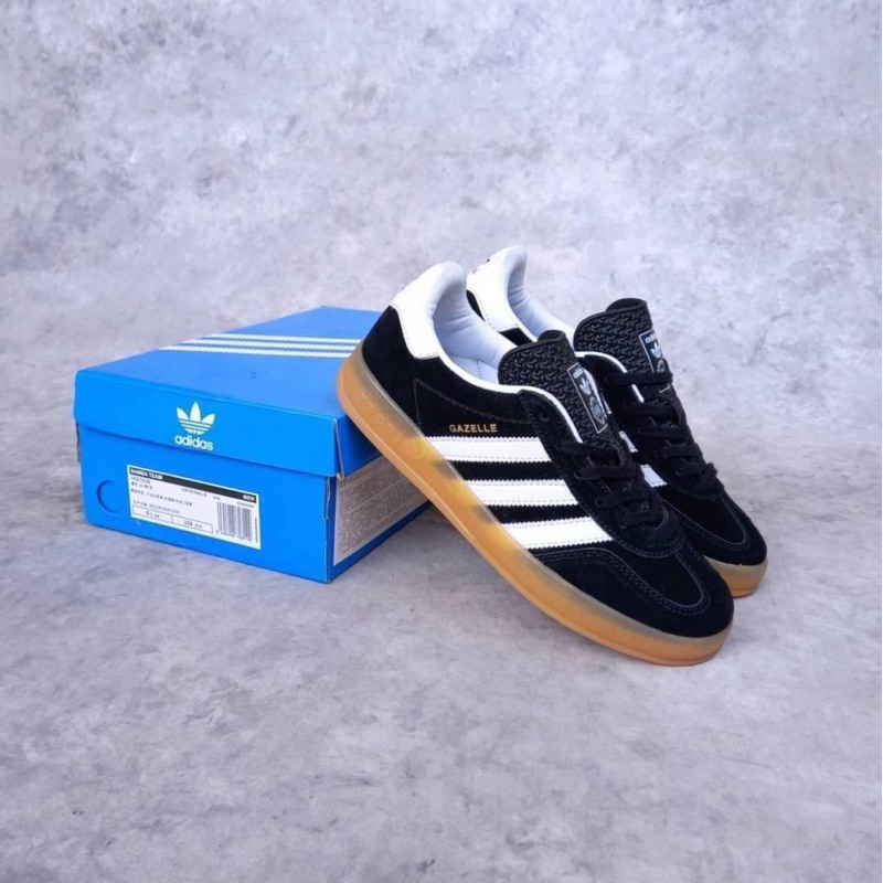 ADIDAS GAZELLE INDOOR BLACK WHITE GUM