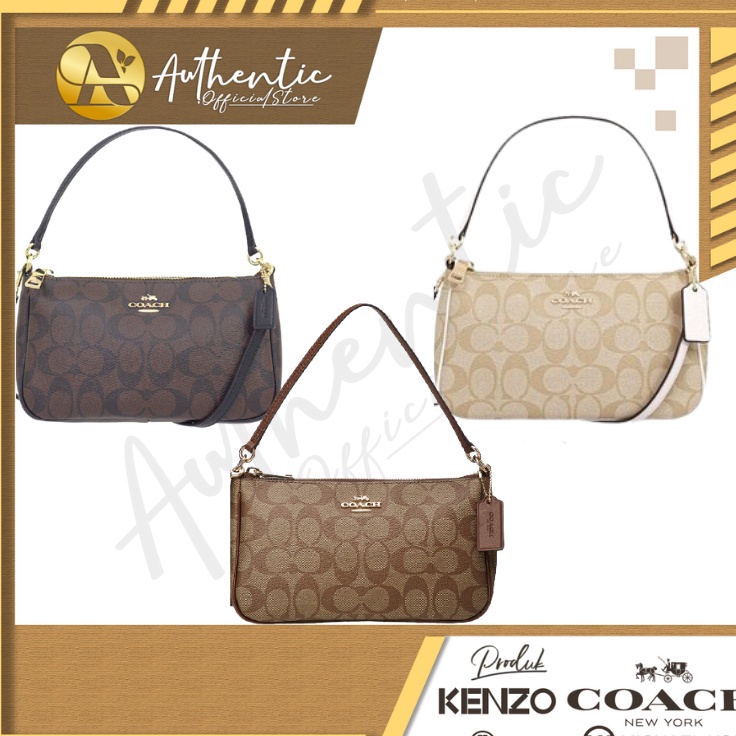 Terbaru 36674 ori coach Top Handle Pouch Signature tas bahu wanita tas tangan ➶⁎✶