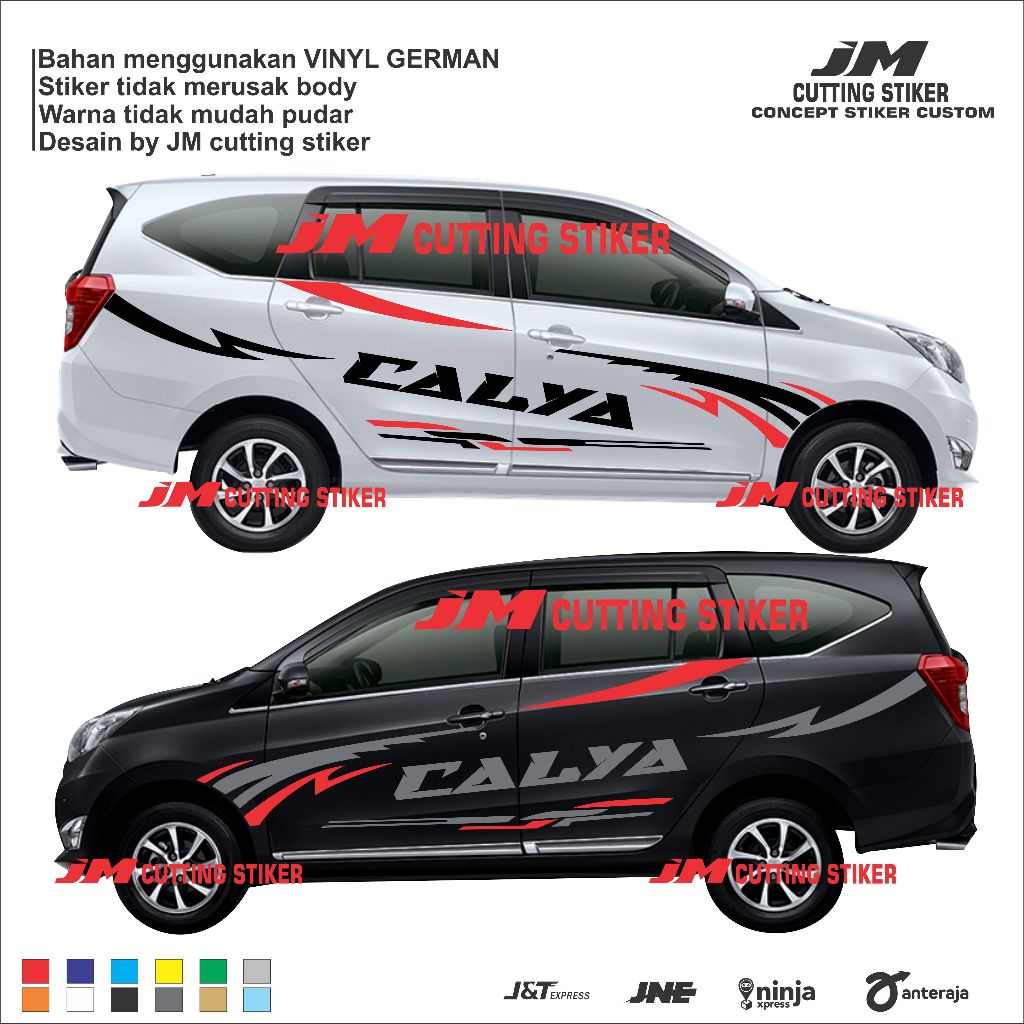 Stiker mobil toyota calya stiker cutting body mobil calya stiker list body mobil calya