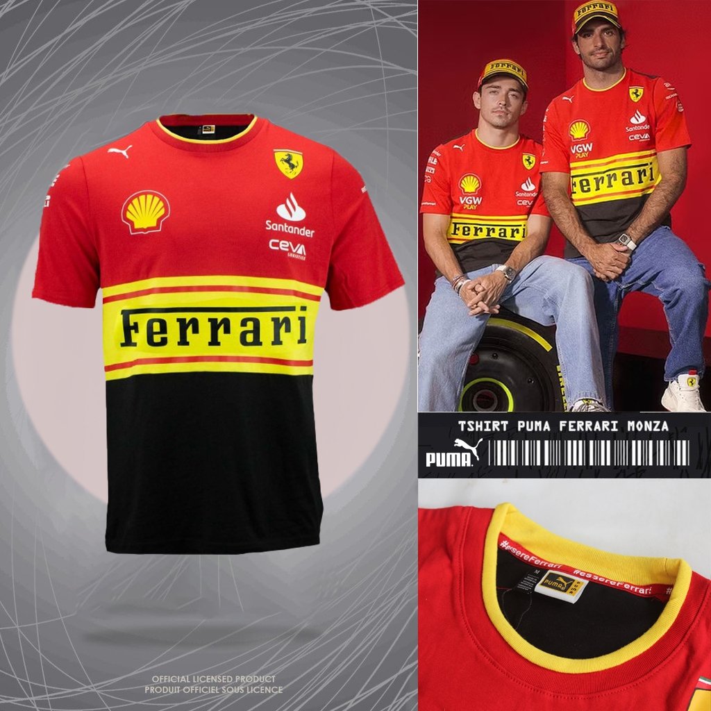 TEES PM FERRARI MONZA KAOS PRIA LENGAN PENDEK PREMIUM KAOS FERRARI F1 RACING TEAM PRIA LENGAN PENDEK